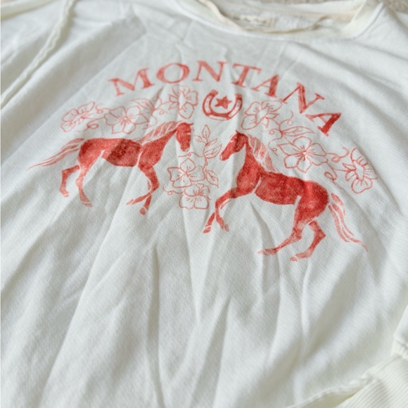 Free People Montana Graphic Camden Oversized Sweatshirt Size Small - Picture 8 of 14